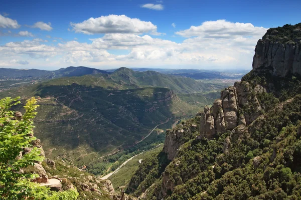 Vista dalla montagna di Montserrat vicino a Barcellona — Foto Stock