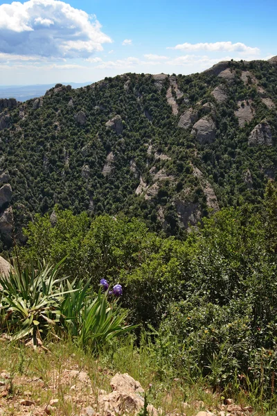 Vue depuis la montagne Montserrat près de Barcelone — Photo
