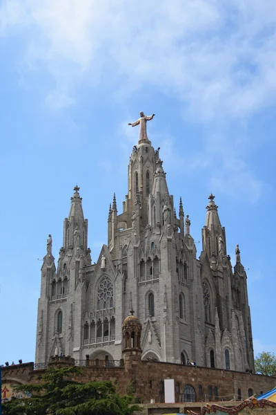 Igreja do Sagrado Coração em Tibidabo em Barcelona — Fotografia de Stock