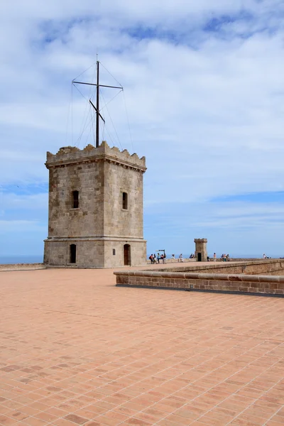 Grande torre do Castelo de Montjuic, Barcelona — Fotografia de Stock