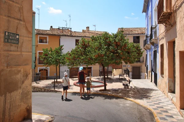 Fontanna w mieście biar, alicante, Hiszpania. — Zdjęcie stockowe