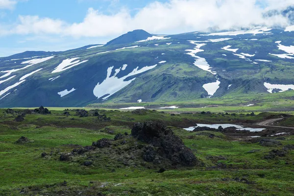 Campo Lava Sul Estratovulcão Vilyuchinsky Vilyuchik Parte Sul Península Kamchatka — Fotografia de Stock