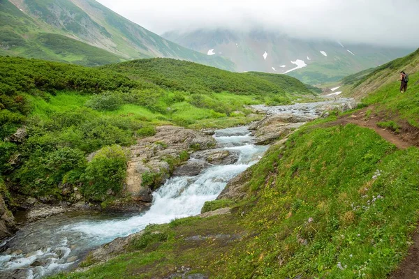 Vatchkazhets Údolí Bývalé Sopečné Pole Velmi Populární Trekking Trasa Kamčatka — Stock fotografie