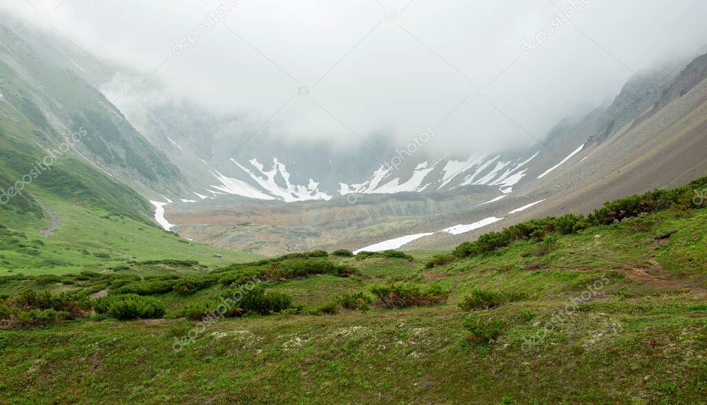Vatchkazhets valley (former volcano field). A very popular trekking route of Kamchatka, Russia.