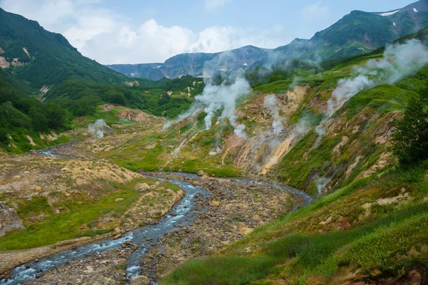 Valley Geysers Est Champ Geyser Sur Péninsule Kamchatka Russie Deuxième — Photo