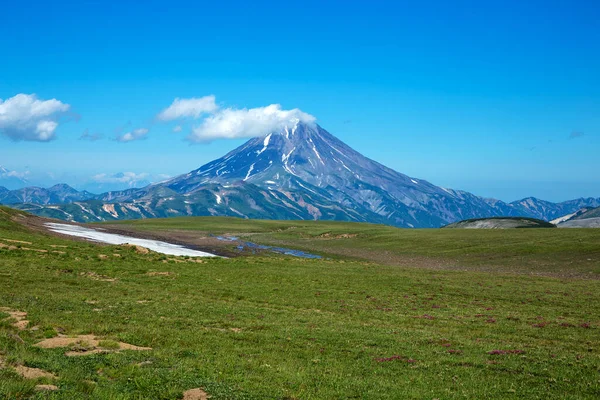 Campo Lava Sul Estratovulcão Vilyuchinsky Vilyuchik Parte Sul Península Kamchatka Imagens Royalty-Free