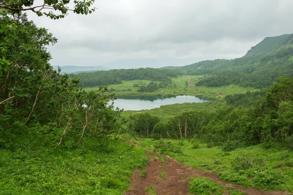 Vatchkaschez Tal Ehemaliges Vulkanfeld Eine Sehr Beliebte Trekkingroute Von Kamtschatka Stockbild