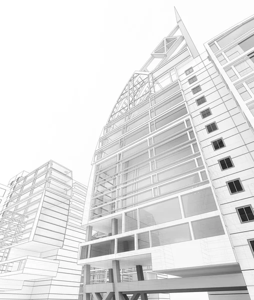 Sketch of the business center. — Stock Photo, Image