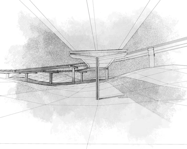 Esboço da rodovia de dois níveis . — Fotografia de Stock