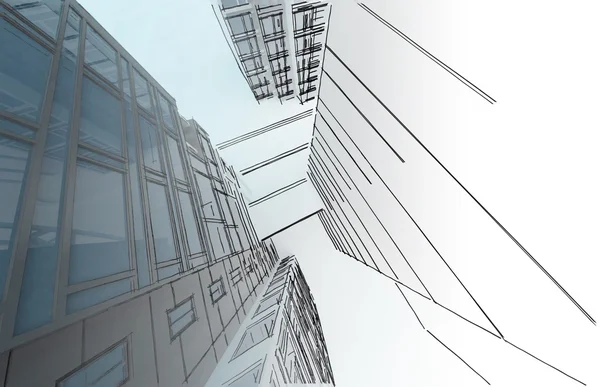 Sketch of the business center. — Stock Photo, Image