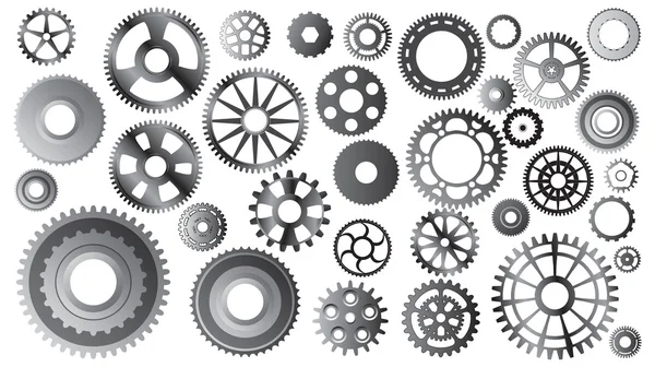 Gear sets on white — Stock Vector