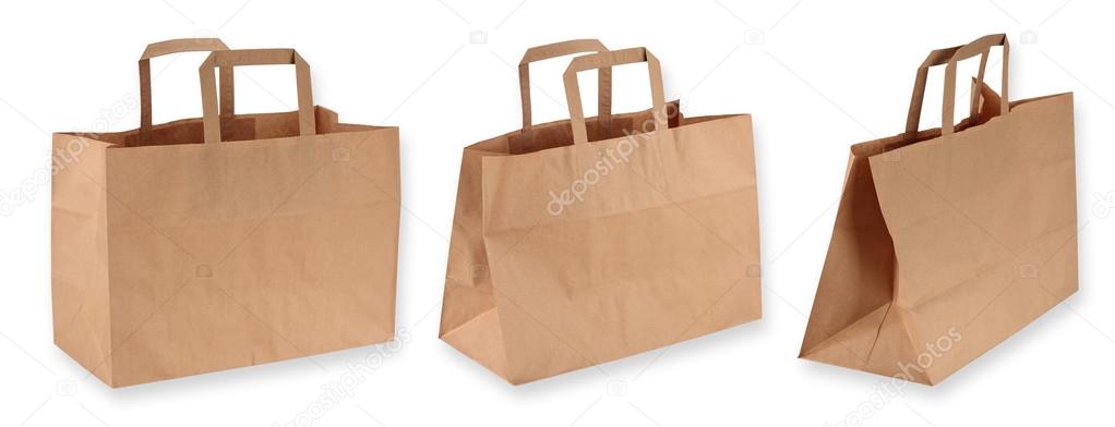 Brown paper shopping bags