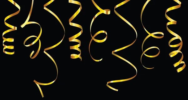 금색과 은색 컬링 리본 — 스톡 벡터
