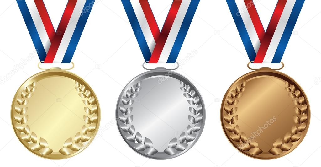 Three medals, Gold, Silver and bronze for the winners