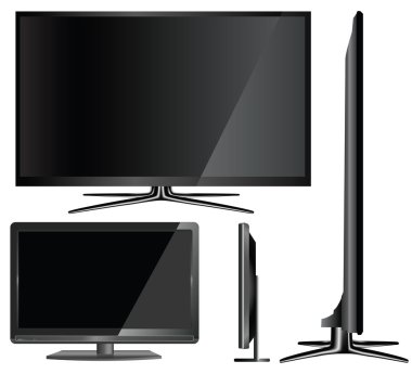 beyaz zemin üzerinde modern tv gösteren resim