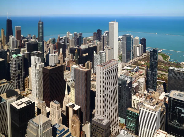 Centrum lotnicze panoramy Chicago — Zdjęcie stockowe