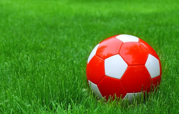 Piłka nożna Piłka nożna i trawa zielona — Zdjęcie stockowe