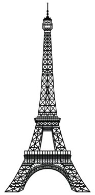 Eiffel tower siyah siluet