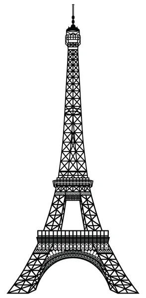 Torre eiffel silhouette nera — Vettoriale Stock