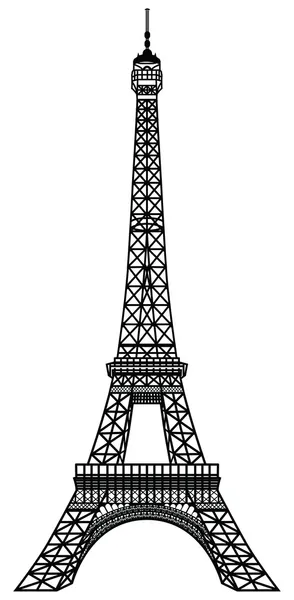 Eiffel wieża czarna sylwetka — Wektor stockowy