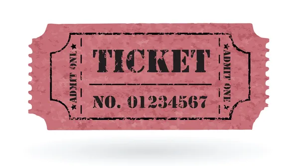 Vecchio biglietto di carta vettoriale vintage con numero — Vettoriale Stock