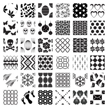 set monochroom geometrische naadloze patronen