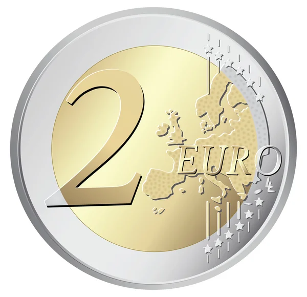 Illustration vectorielle de deux pièces en euros — Image vectorielle