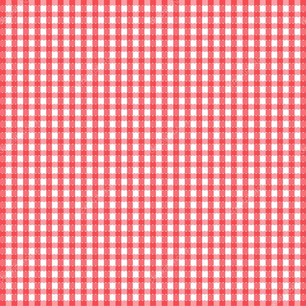 Seamless retro white-red square tablecloth
