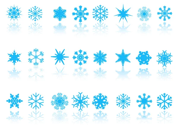 Blauwe sneeuwvlokken — Stockvector