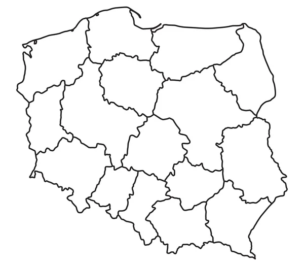 Mapa Polski — Wektor stockowy