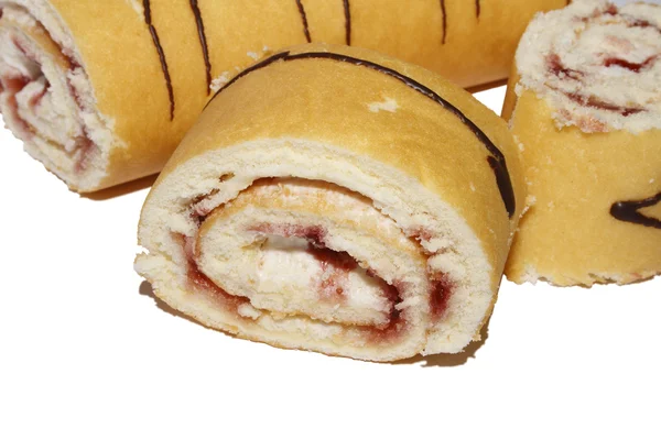 Strawberry cream rolls — Stock Photo, Image