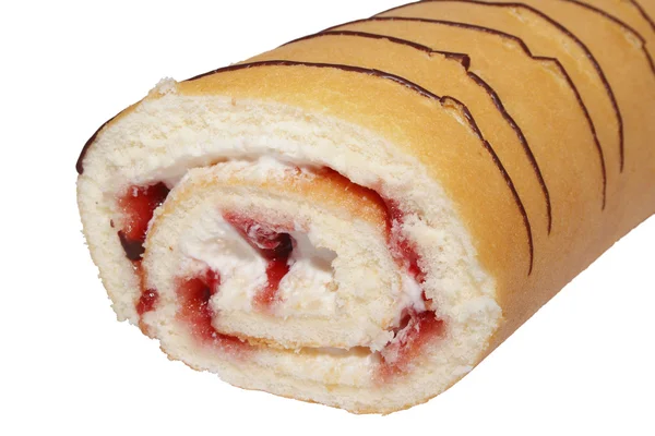 Rouleau de crème aux fraises — Photo