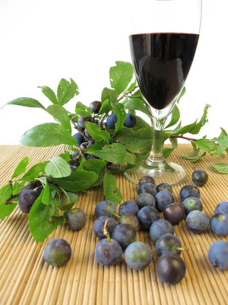 Sloe vruchten wijn — Stockfoto