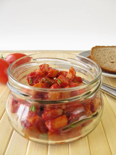 Wurstsalat hausgemacht — Stockfoto