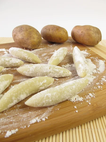 Rolled noodles made from potatoes — Stock Photo, Image