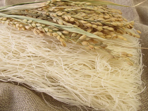 Tagliatelle di riso e pannocchie di riso — Foto Stock