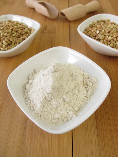 Farina integrale di grano saraceno — Foto Stock