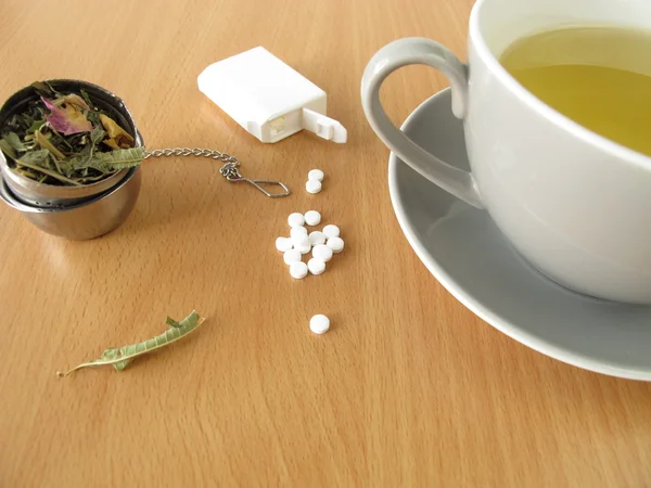 Te med sötningsmedel tabletter — Stockfoto