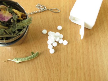 Çay otlar ve tatlandırıcı tabletler