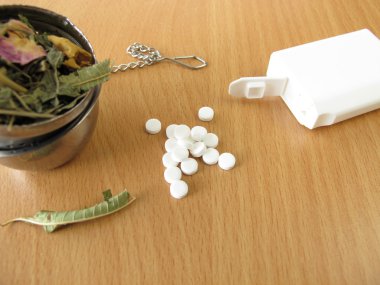Çay otlar ve tatlandırıcı tabletler