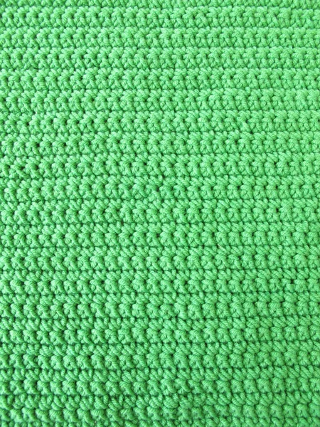 Crochet pattern from single crotchet stitch in green — Stock Photo, Image