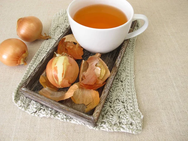 Cup Healthy Onion Peel Tea — Foto Stock