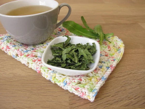 Homemade Dandelion Tea Tea Dried Dandelion Herb — Stock Photo, Image