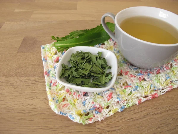 Homemade Dandelion Tea Tea Dried Dandelion Herb — Stock Photo, Image