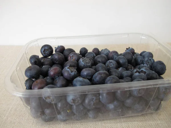 Blaubeeren Einer Plastikverpackung — Stockfoto