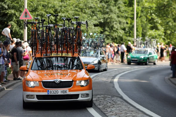 Advertising caravan of the tour de France 2013 — Stock Photo, Image