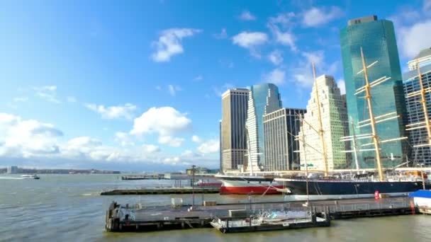 Manhattan zeehaven — Stockvideo