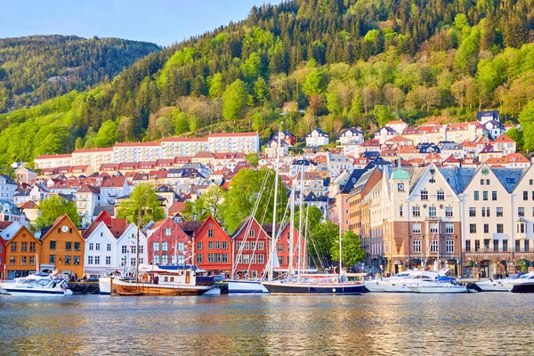 Bryggen Embankment Yachts Bergen Norway — Stock Photo, Image