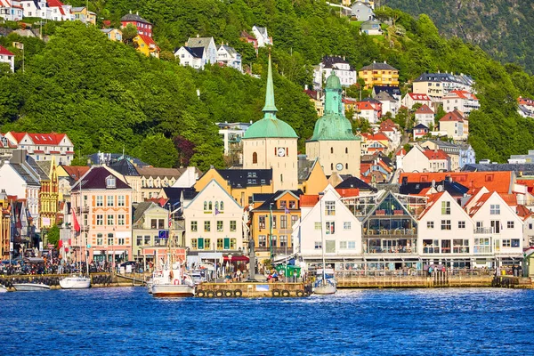 Bergen Harbour Historic Bryggen Area Norway — Stock Photo, Image