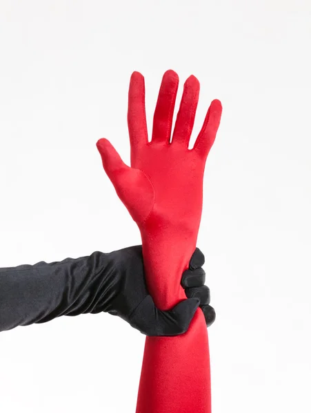 Female hands in gloves — Stock Photo, Image